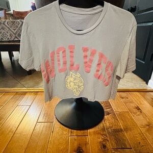 Darc Sport Gray and Pink Wolves Graphic Women's Tee